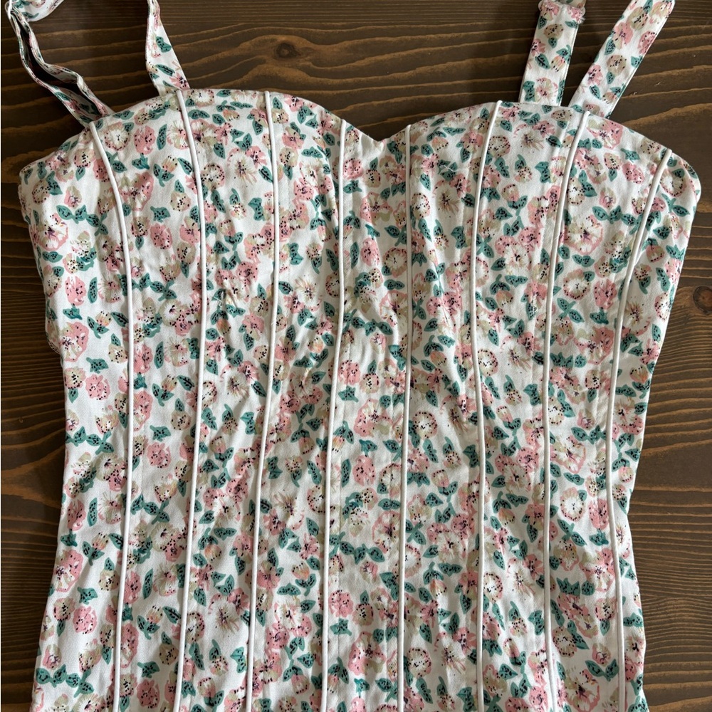 Floral Corset Top with Straps